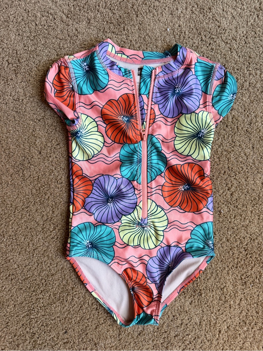 Tea Collection Short Sleeve One-Piece Swimsuit 5T